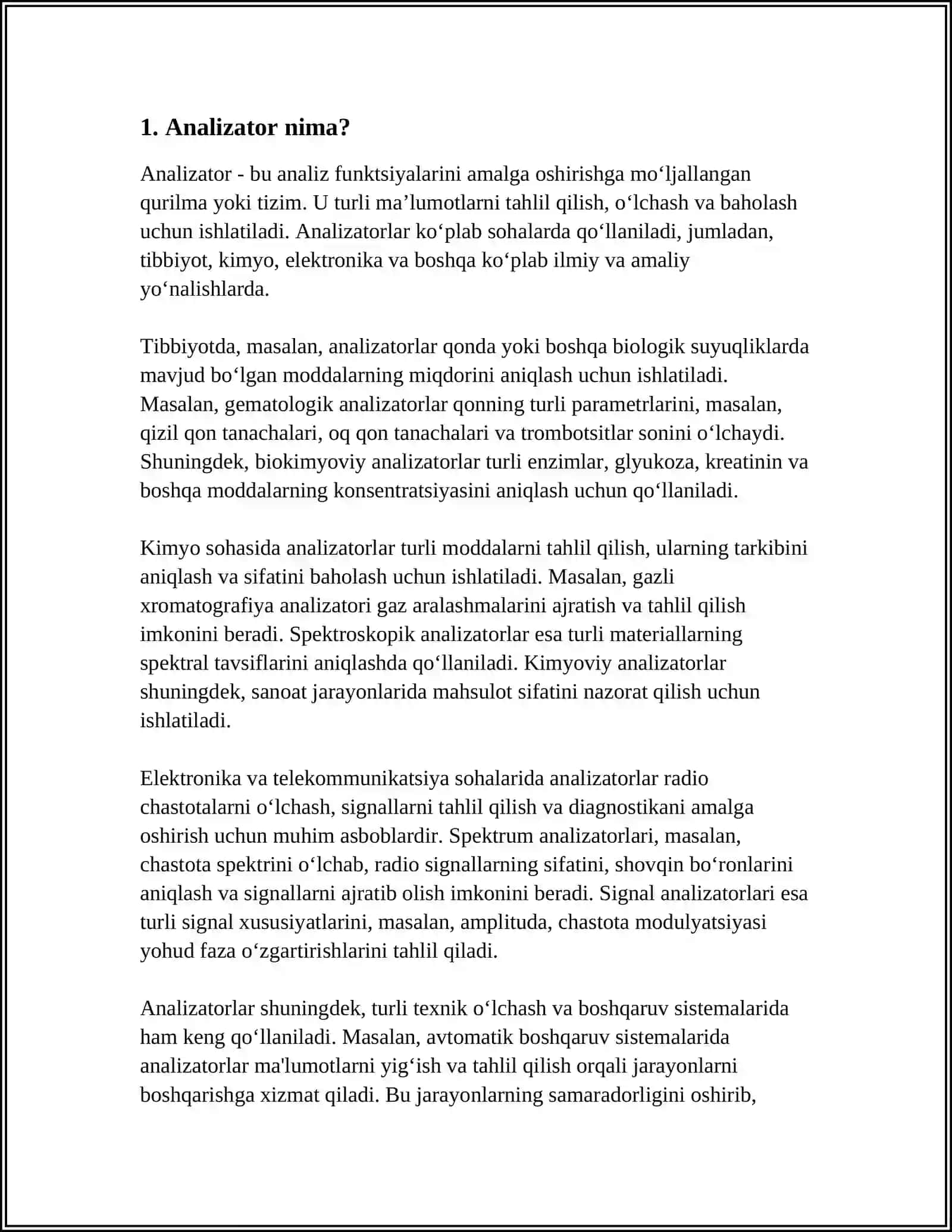 ANALIZATOR HAQIDA TUSHUNCHA 3