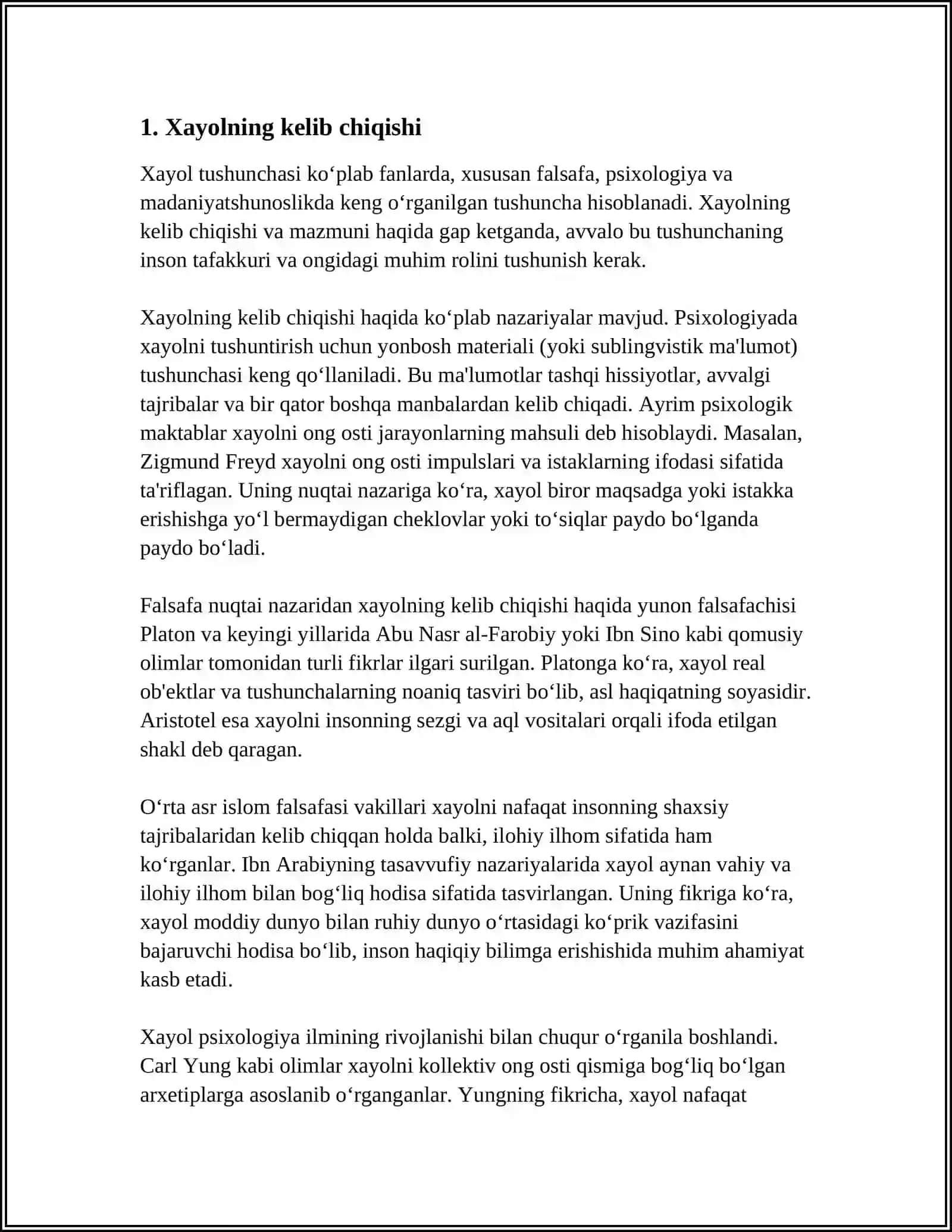 Xayol haqida tushuncha 3