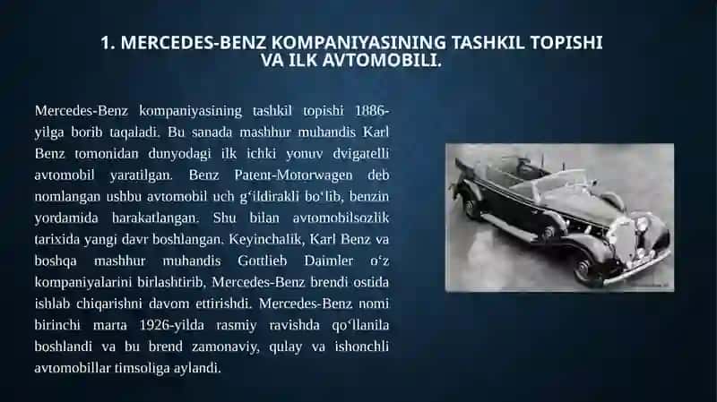 Mersidens benz yaratilish tarixi va istiqbollari 3