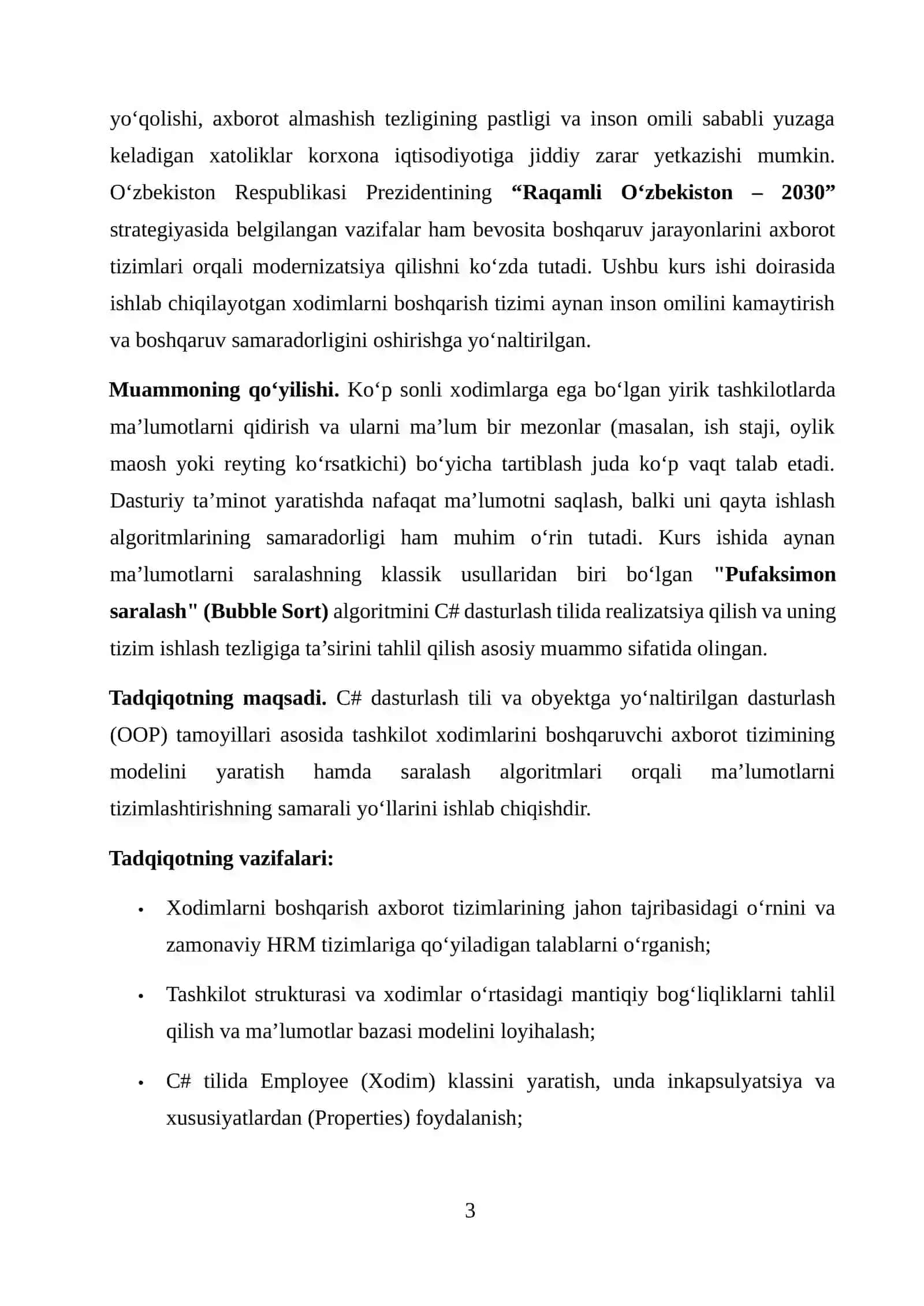 Tashkilot xodimlari malumotlarini jamlovchi tizim 3