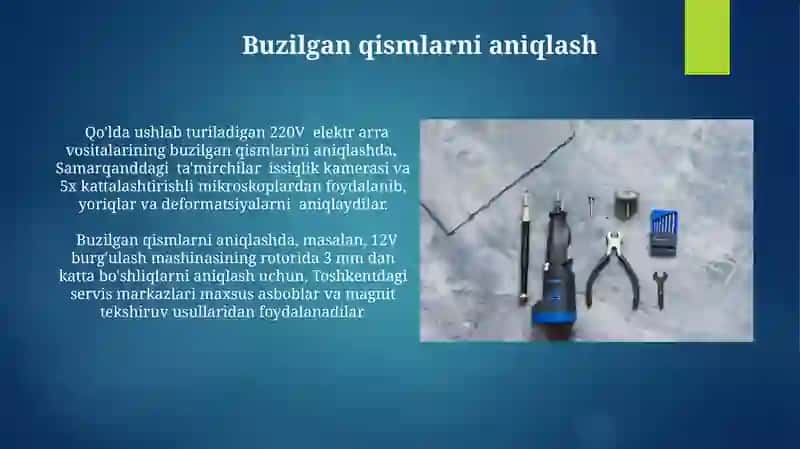 Qo‘l elektr asboblarini tuzatish ishlari 3