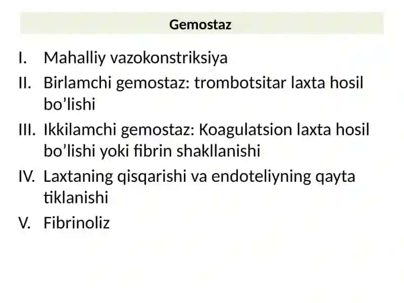 Gemostaz mexanizmlari va uning patologiyalari 3