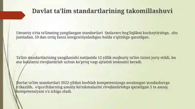 Davlat ta'lim standartlarining takomillashuvi 3