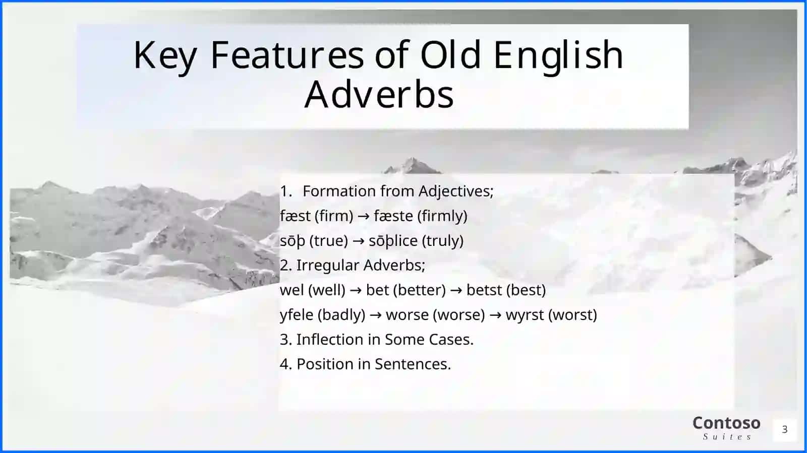 Adjective, adverb, numeral in old English 3