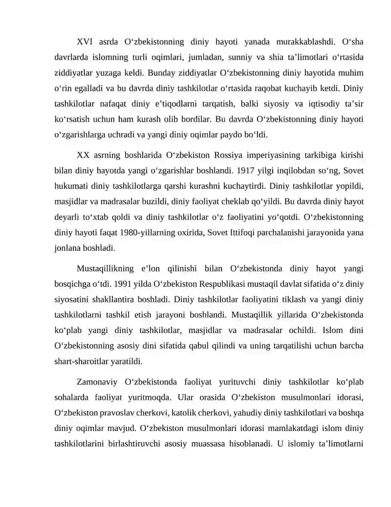 O‘zbekistonda faoliyat yurituvchi diniy tashkilotlar 3