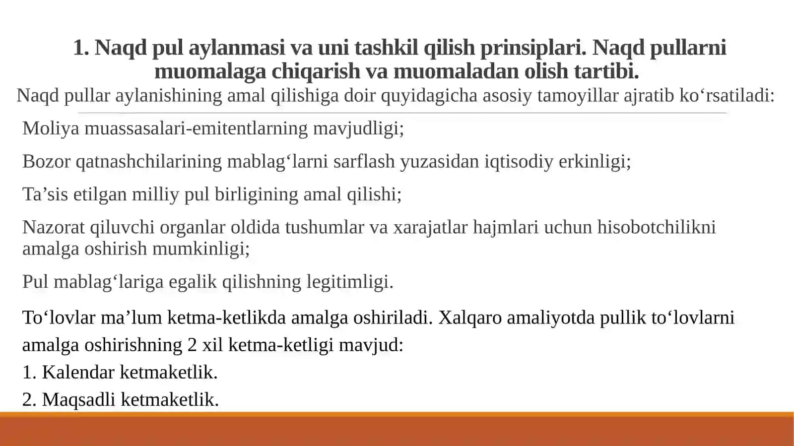 Naqd pul aylanmasi va uni tashkil qilish prinsiplari 3