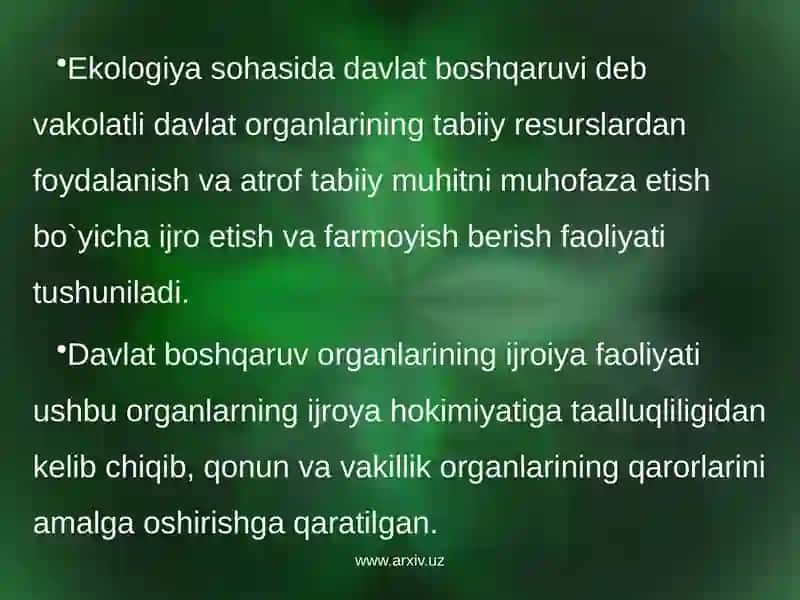 Ekologiya sohasida davlat boshqaruvi 3