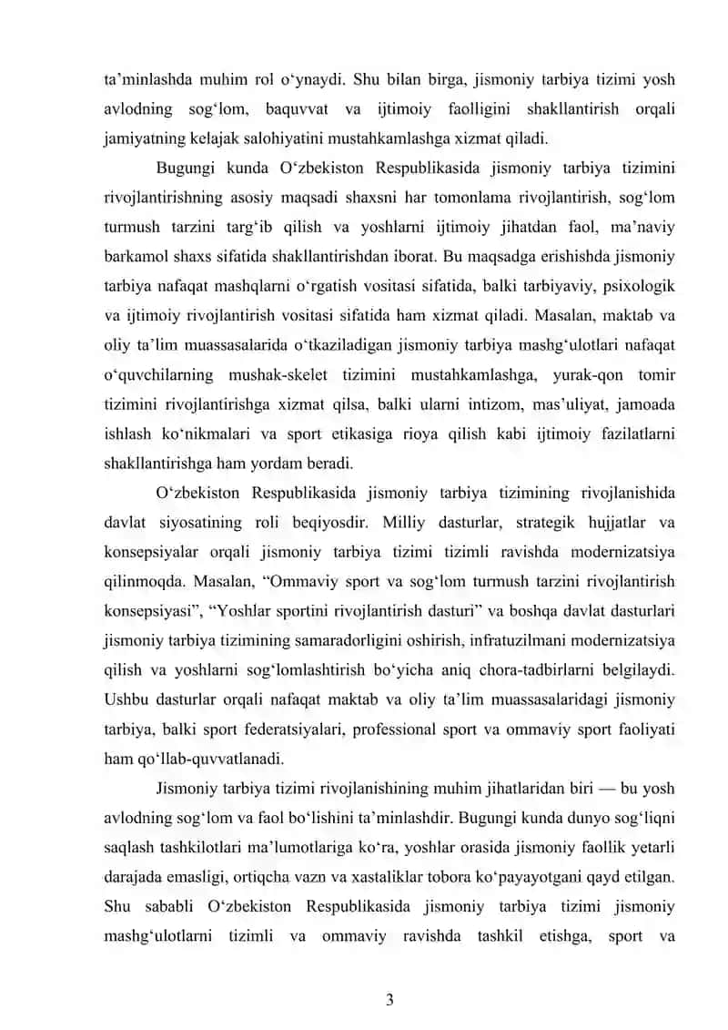 Jismoniy Tarbiya Tizimini Rivojlanishi 3