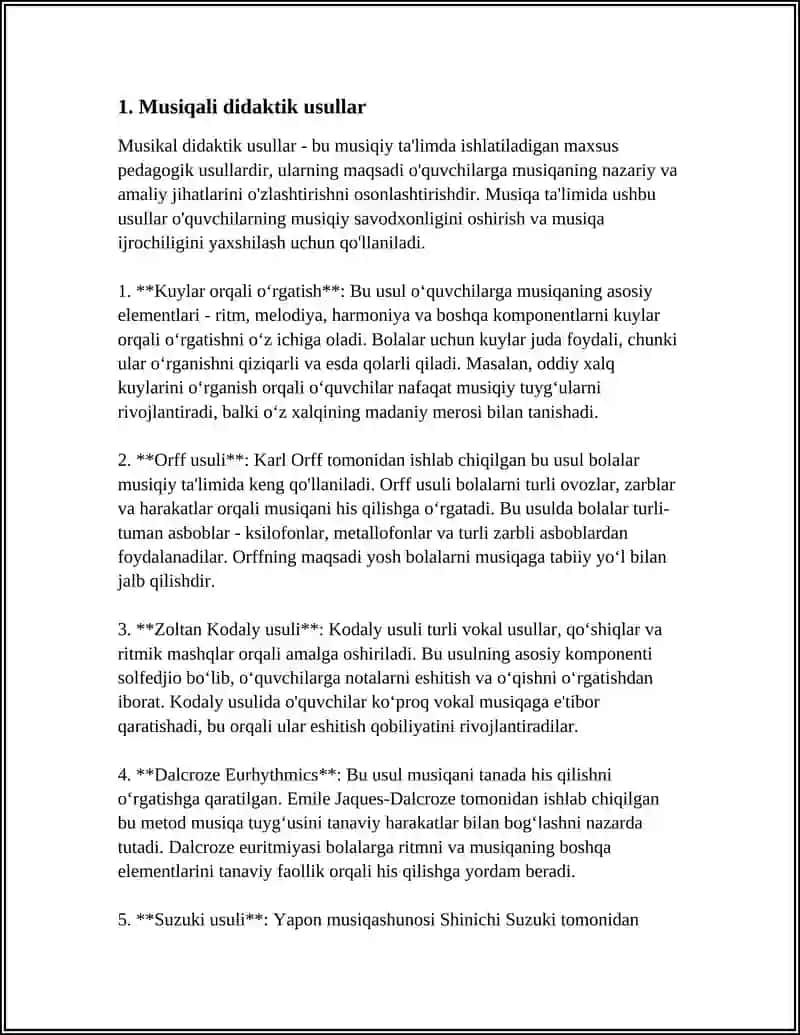 MUSIQA TA'LIM TARBIYASINING ASOSIY METODLARI 3