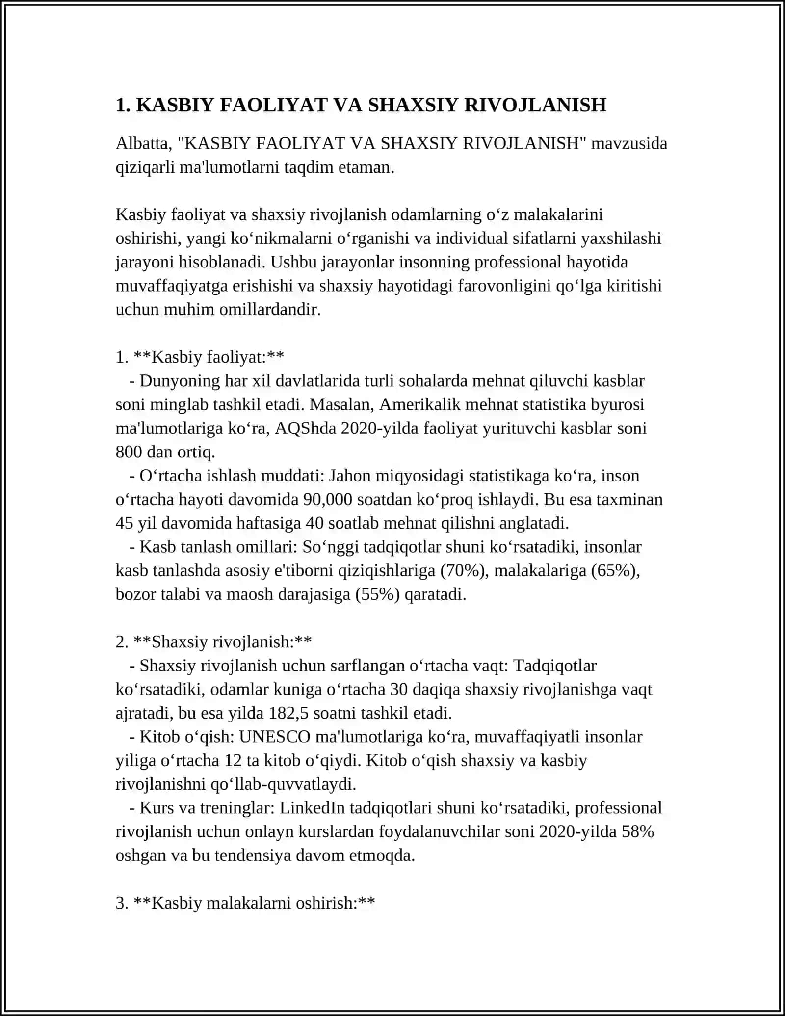 KASBIY FAOLIYATDA GURUHNING AKME CHO'QQISI 3