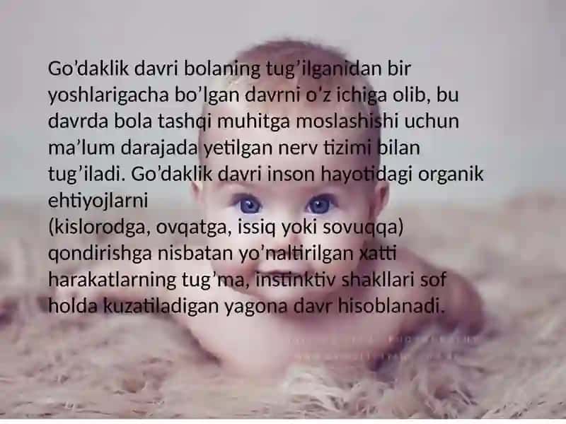 Ilk goʻdaklik davrida psixik rivojlanish 3