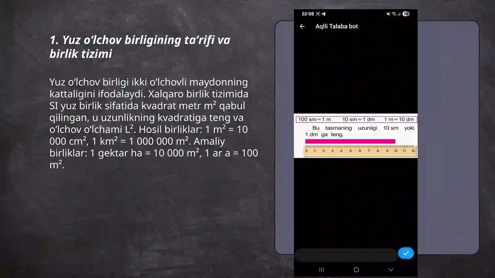Yuz o‘lchov birligi 3
