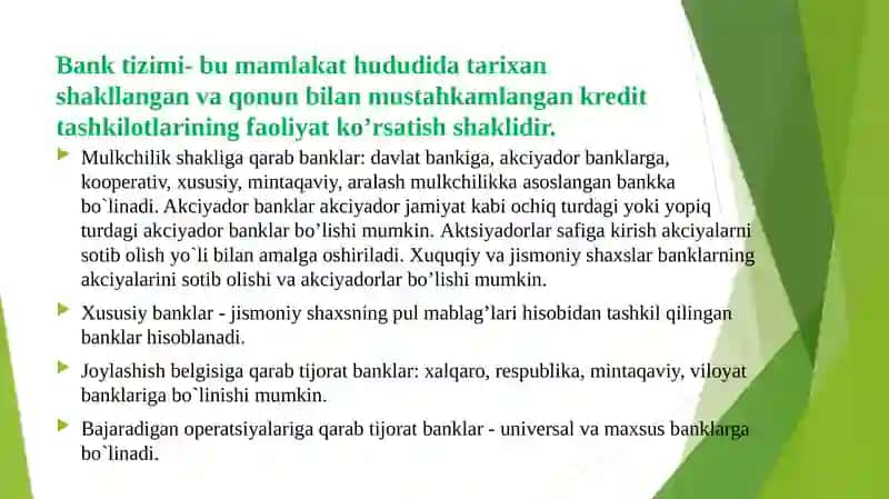 TIJORAT BANKNING APERATSIYALARI 3