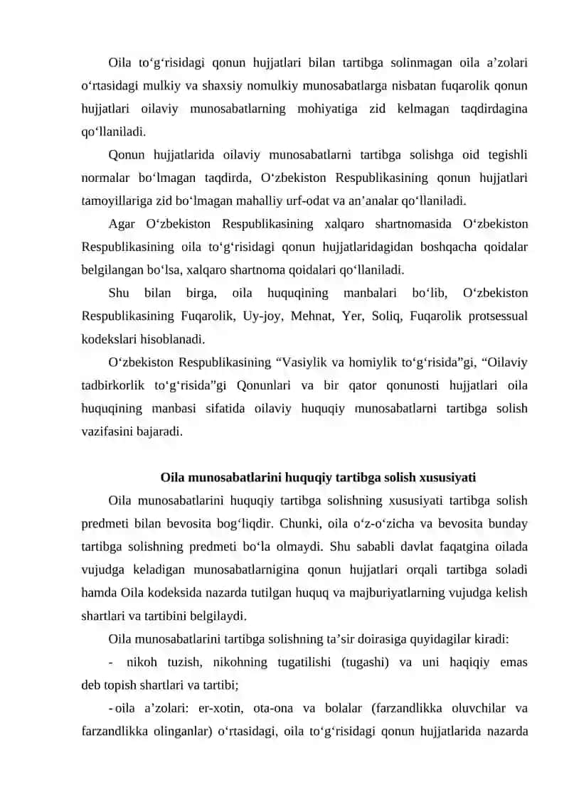 OILA HUQUQINING MANBALARI 3