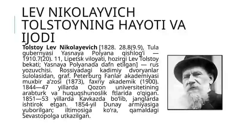 LevNikolayvichTolstoyninghayotivaijodi 3