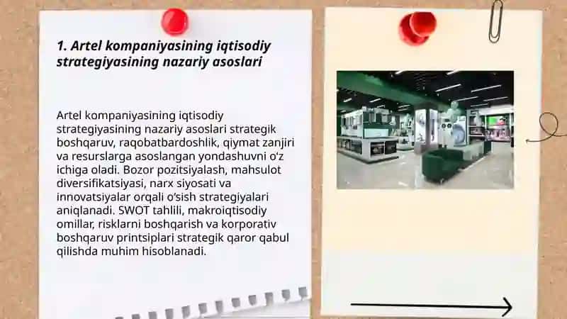 Artel kompaniyasining iqtisodiy strategiyasi 3