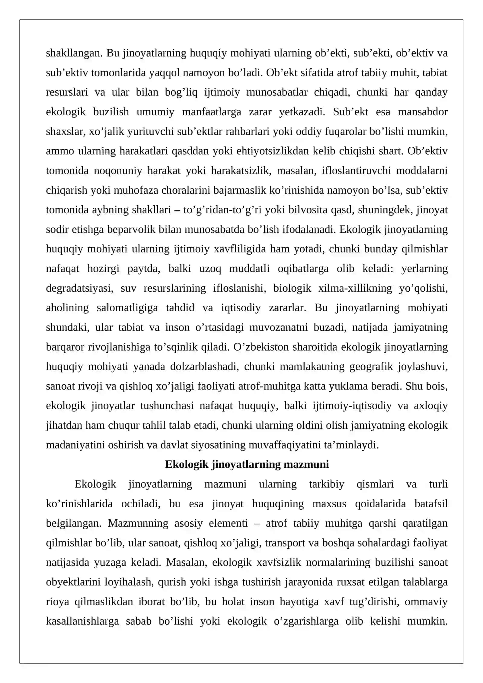 Ekologik jinoyatlar tushunchasi va turlari 3