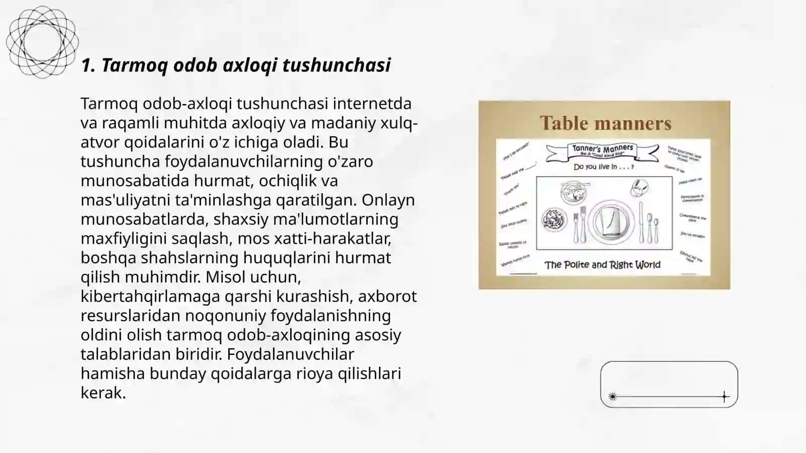 Tarmoq odob-axloqi tushunchasi 3
