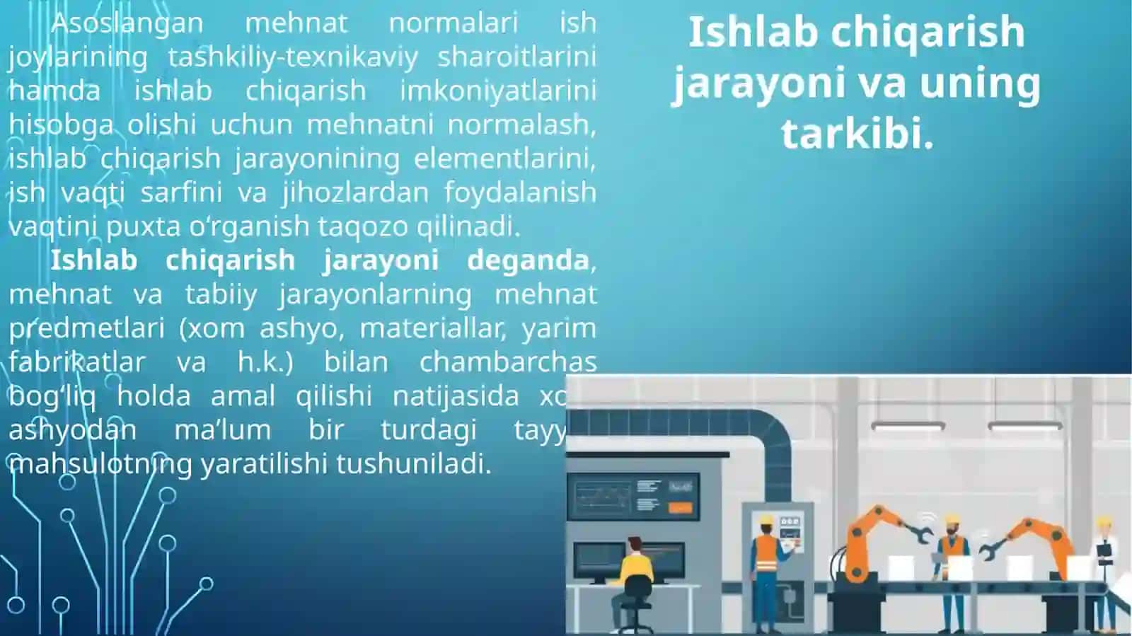 ISHLAB CHIQARISH JARAYONI VA ISHLAB CHIQARISH ОPЕRATSIYALARI 3