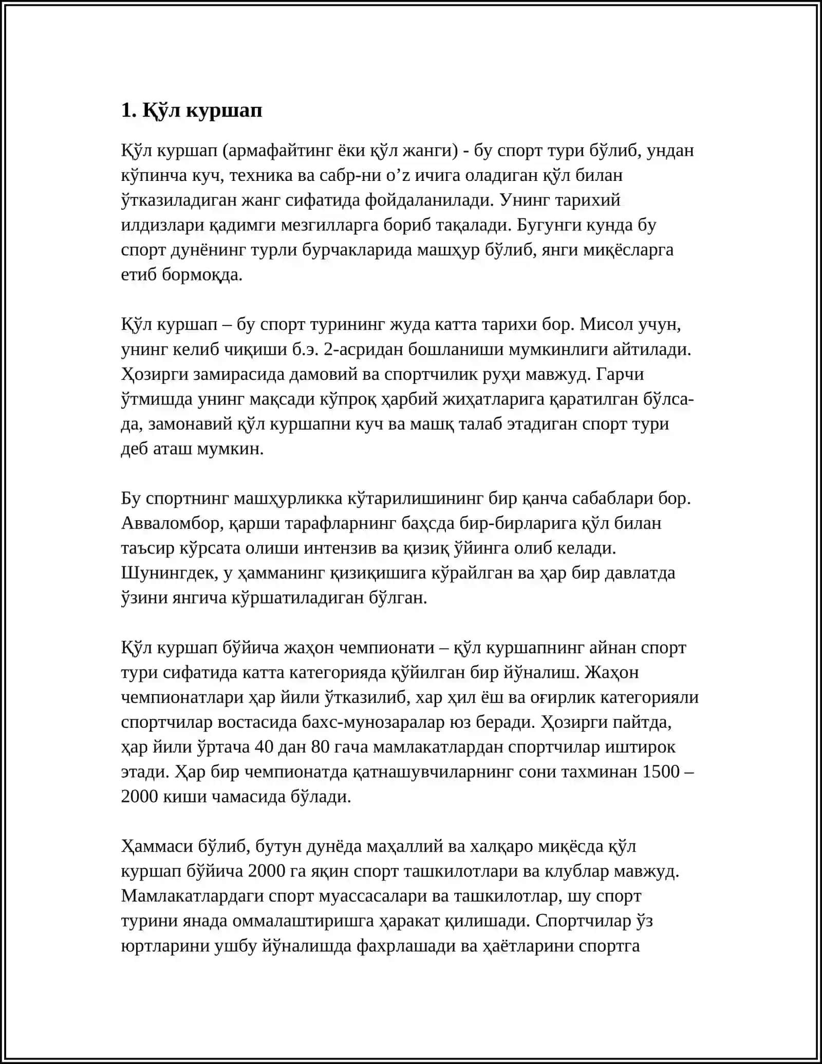 MUSTAQIL ISH Mavzu: ХАЛК УЙИНЛАРИ 3