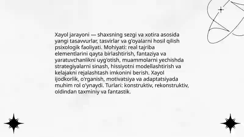 Xayol jarayonlari va turlari 3