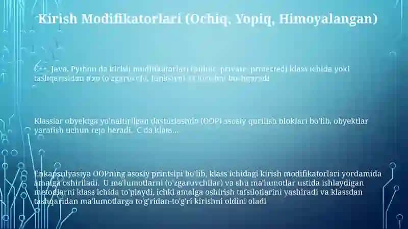 Dasturlash tillarida sinf tushunchasi 3