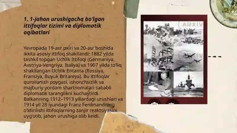 1-jahon urushigacha bo‘lgan ittifoqlar tizimi va diplomatik oqibatlari 3
