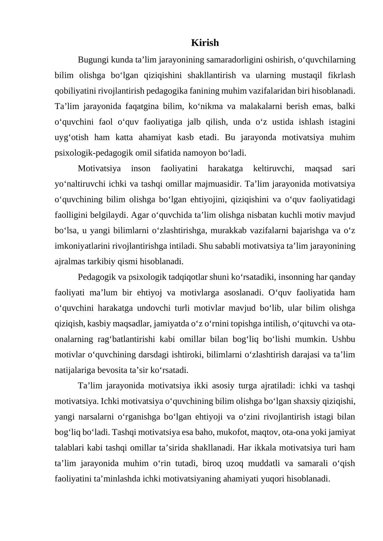 Ta’lim jarayonida motivatsiya va uning turlari 3