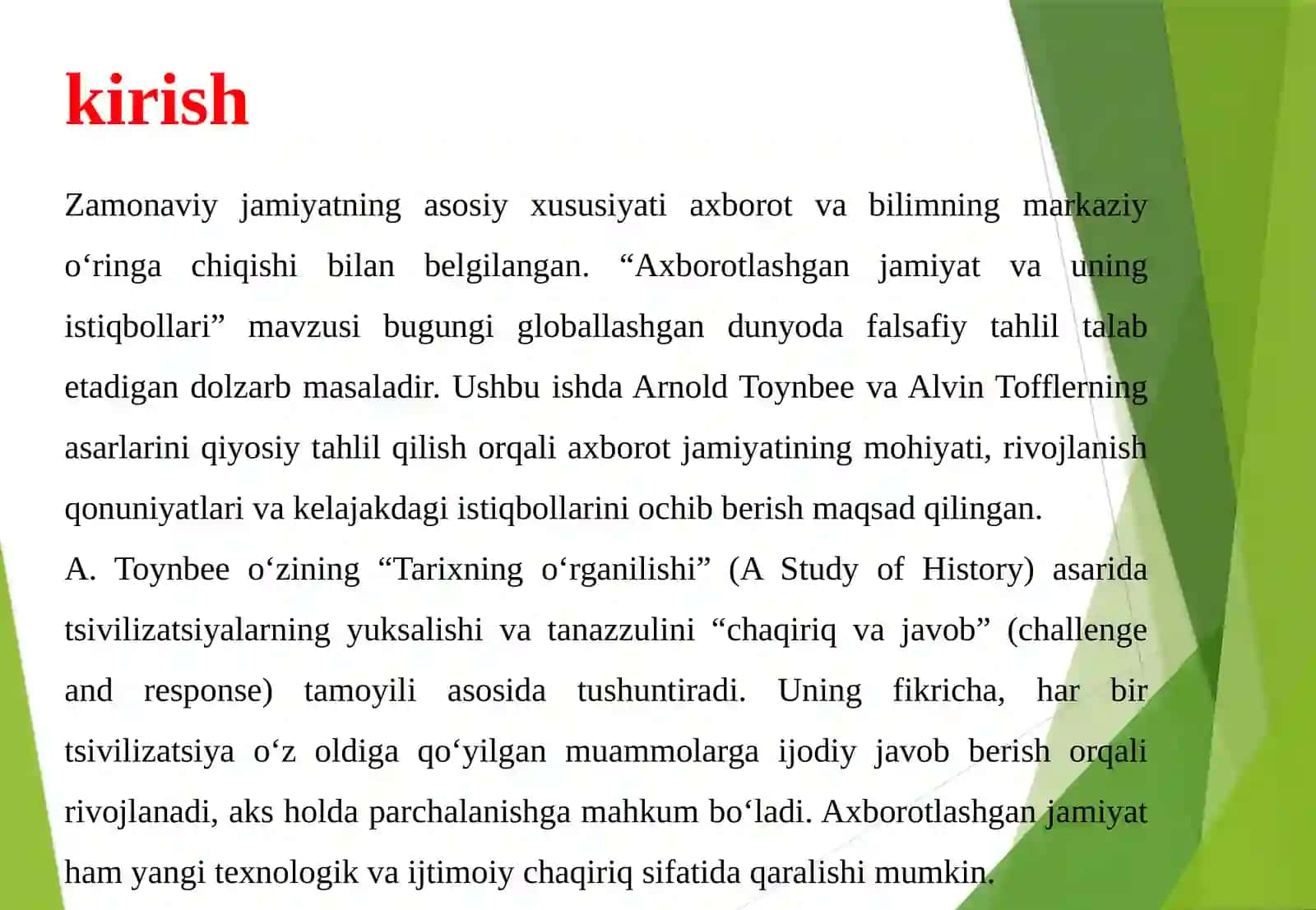 “Axborotlashgan jamiyat va uning istiqbollari” 3