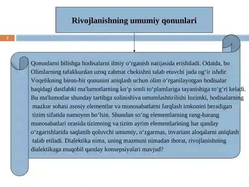 Rivojlanishning umumiy qonunlari 3