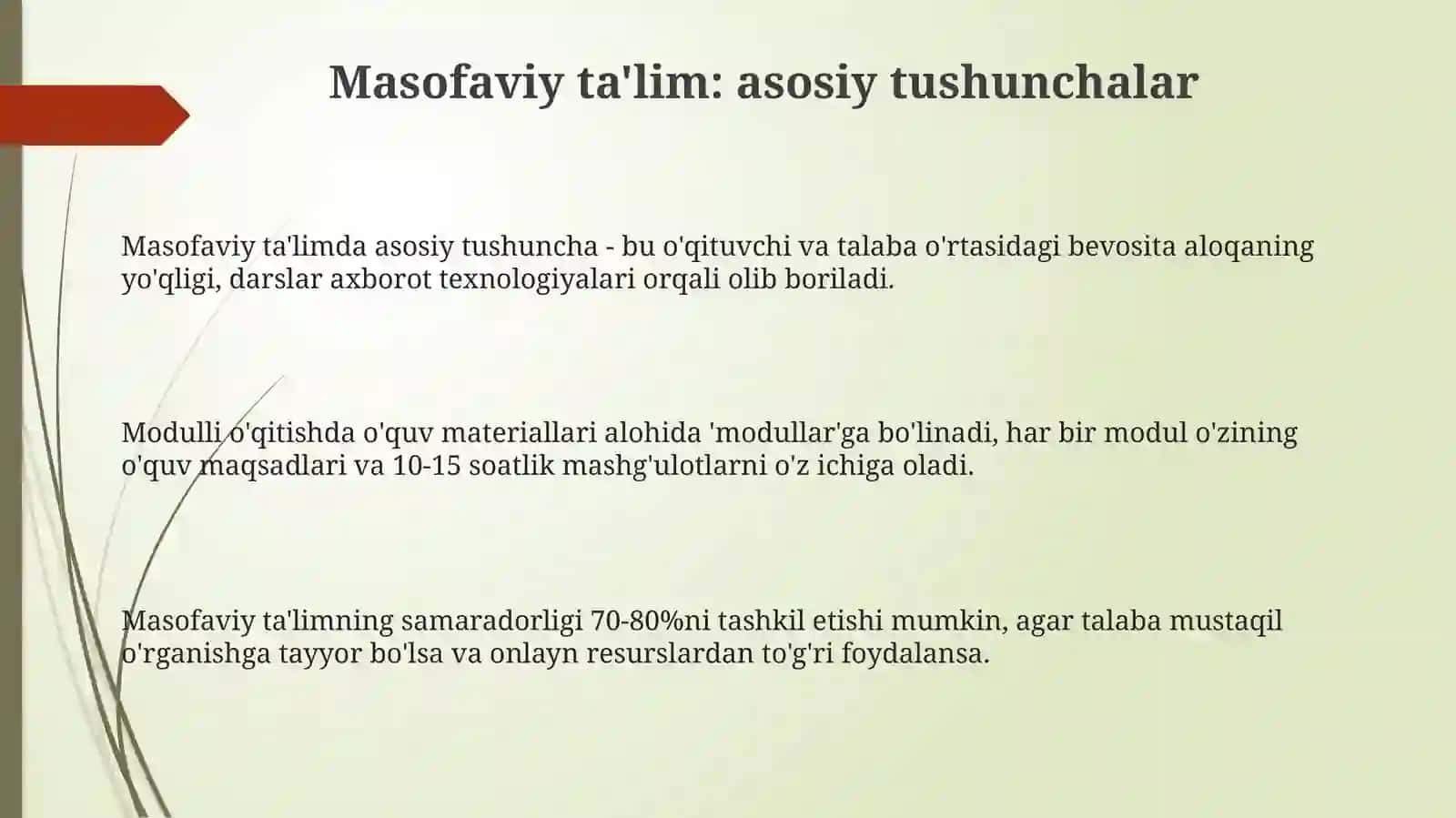 Masofaviy va modulli o'qitish 3