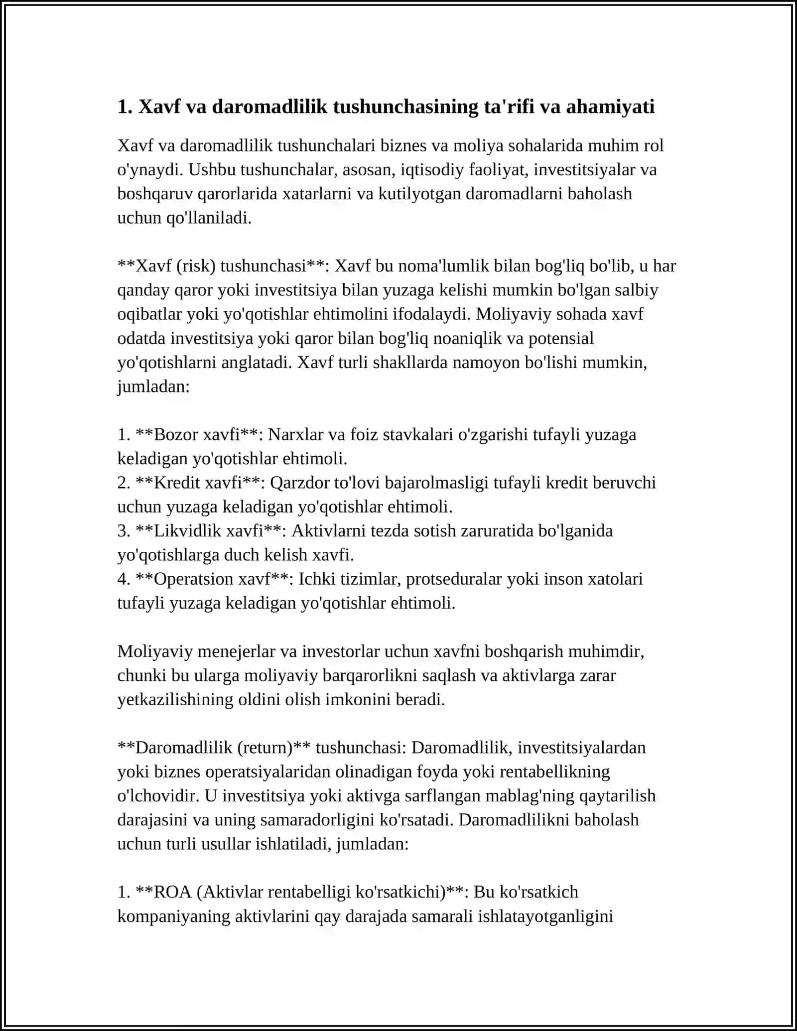 XAVF VA DAROMADLILIK TUSHUNCHASI 3