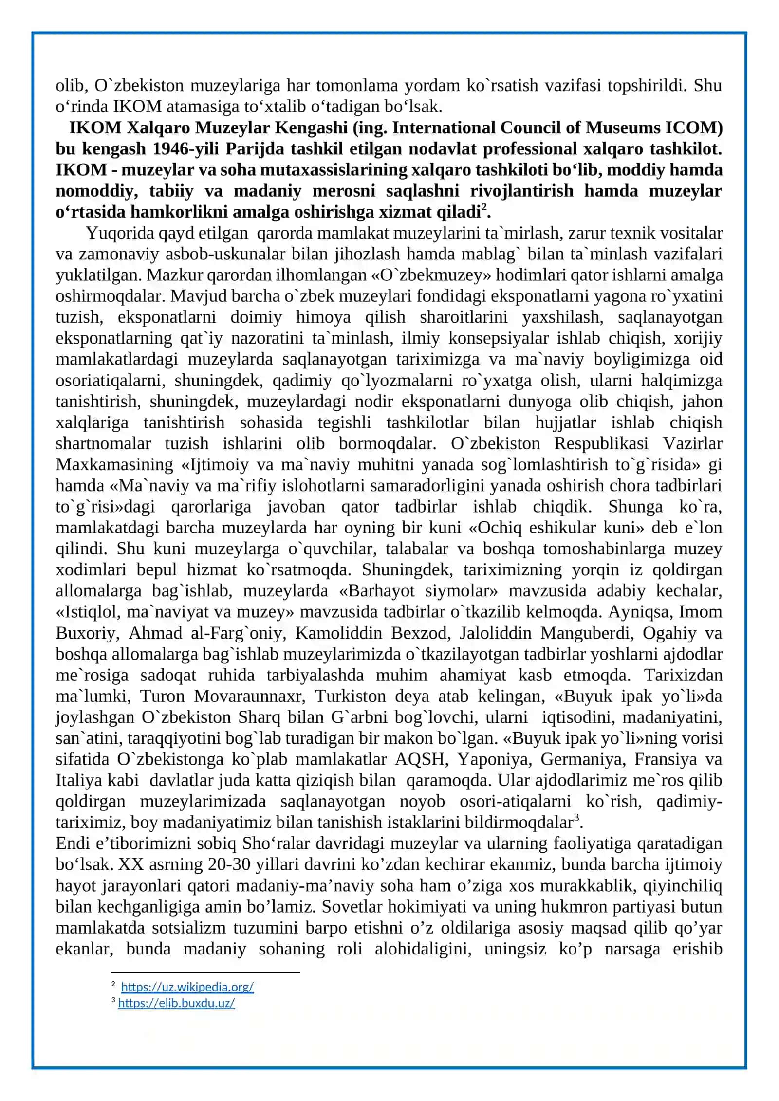 O’zbekistonda muzeylar va muzey ishi 3
