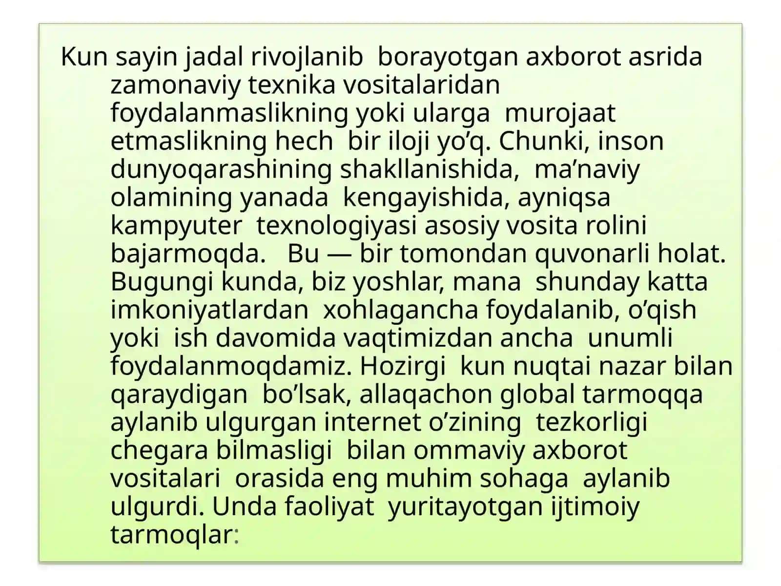 Mediasavodxonlik fanidan tayyorlangan taqdimoti 3