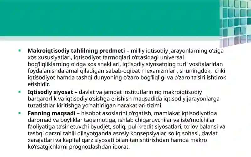 Makroiqtisodiy tahlil va prognozlash 3