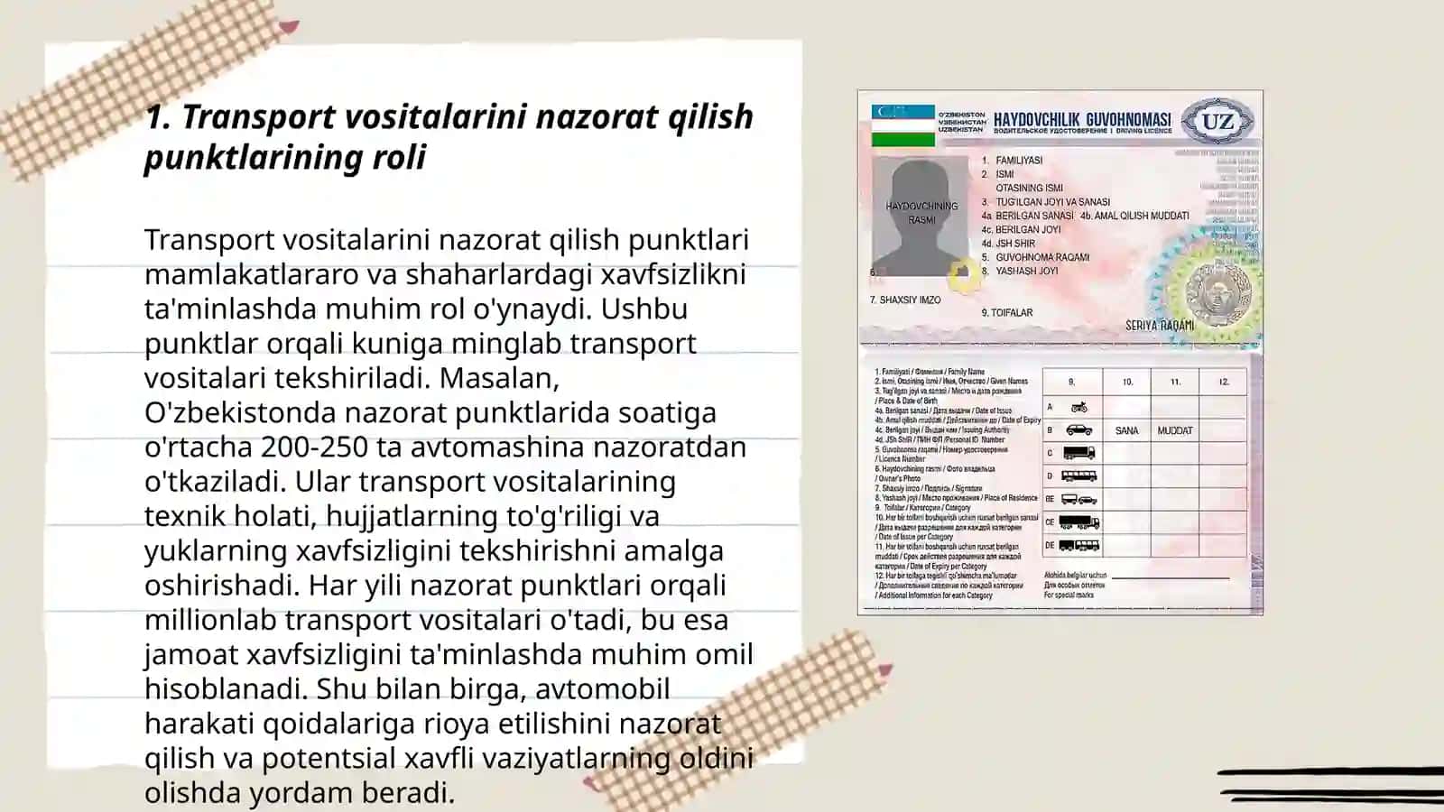 Transport vositalarini nazorat qilish punktlari 3