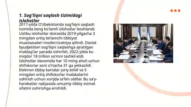 Sog'liqni saqlash tizimidagi islohotlar 3