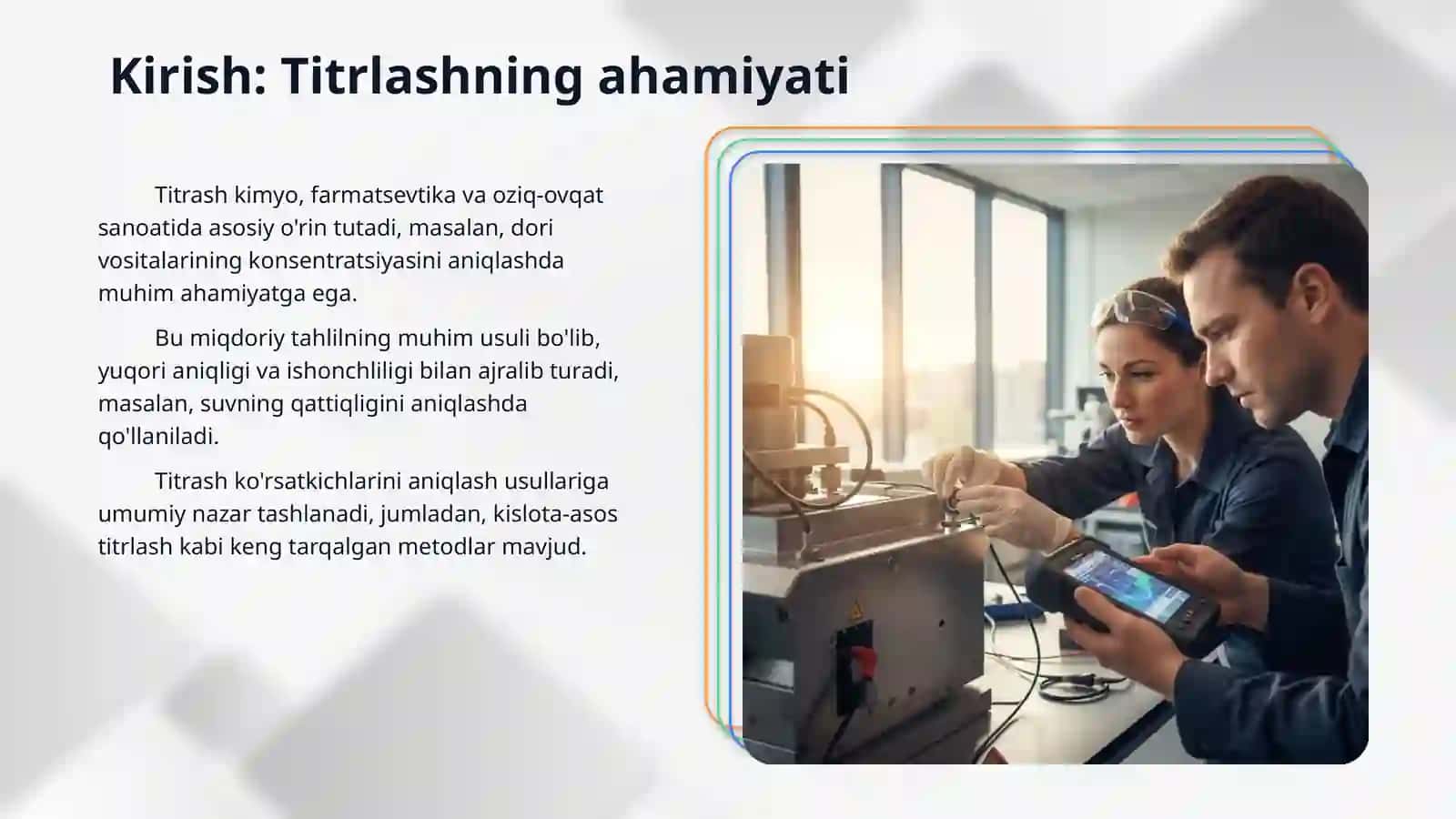 Titrash ko‘rsatkichlarini aniqlash. 3