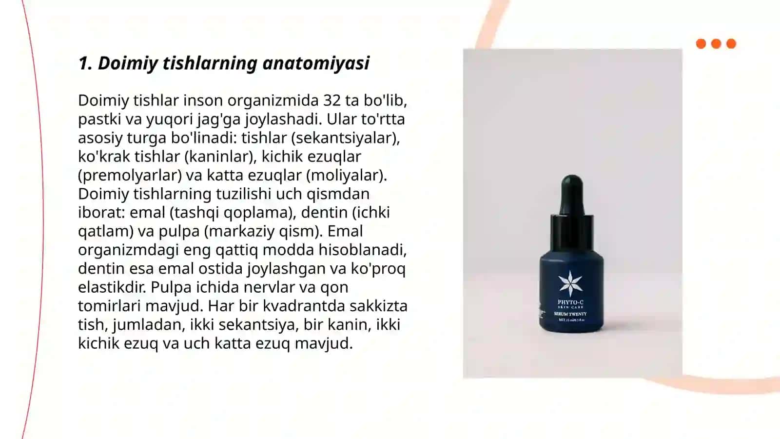 Doimiy tishlarning anatomik va klinik formulasi 3