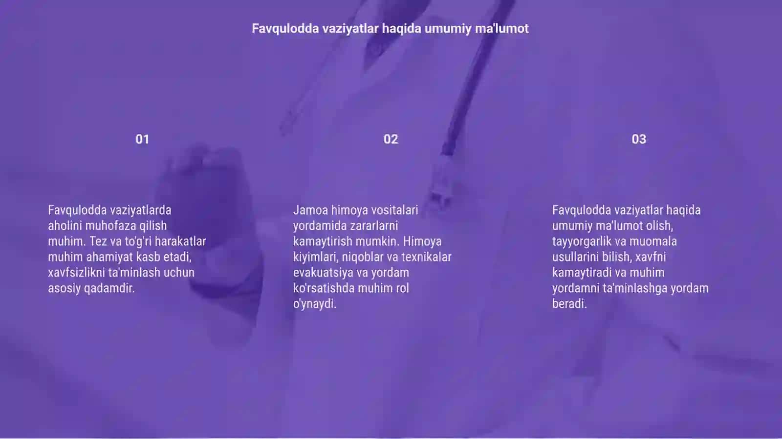Favqulodda vaziyatlarda aholini muhofaza qilish 3