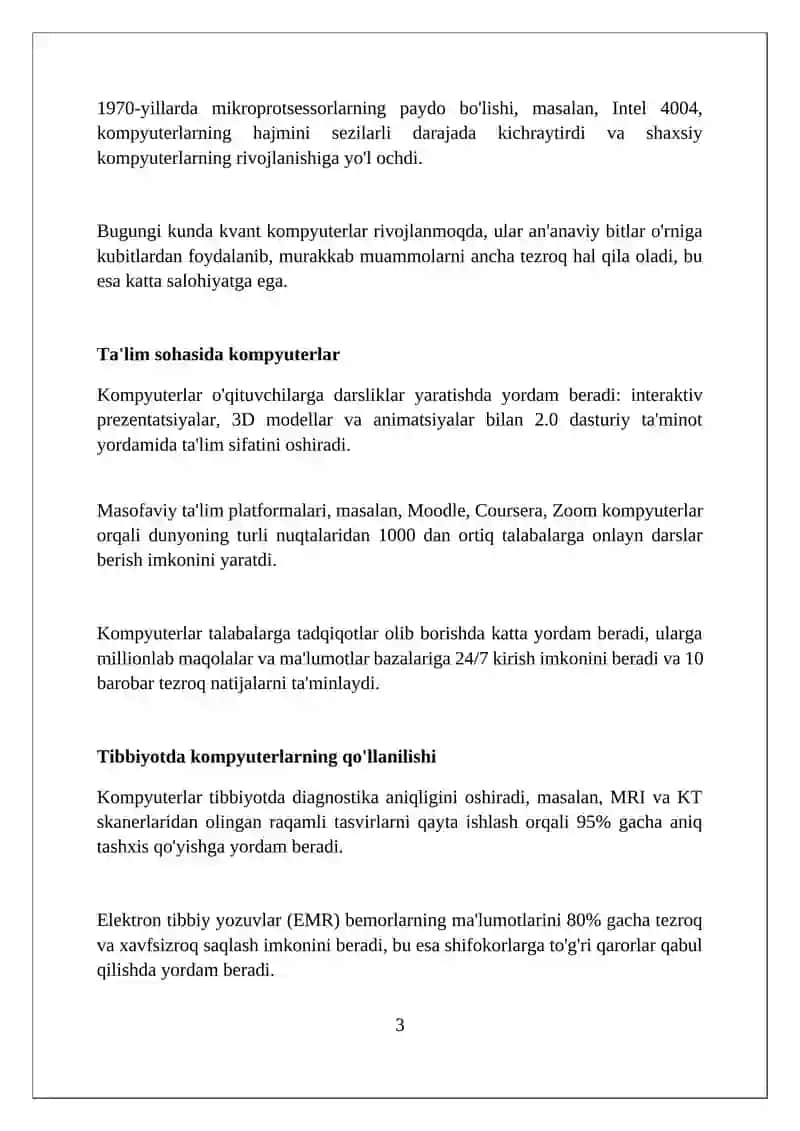 Kompyuterlarning inson hayotidagi o‘rni 3