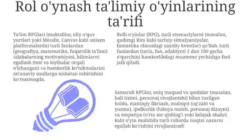 Rolli o'ynaydigan o'quv o'yinlarining ta'rifi 3