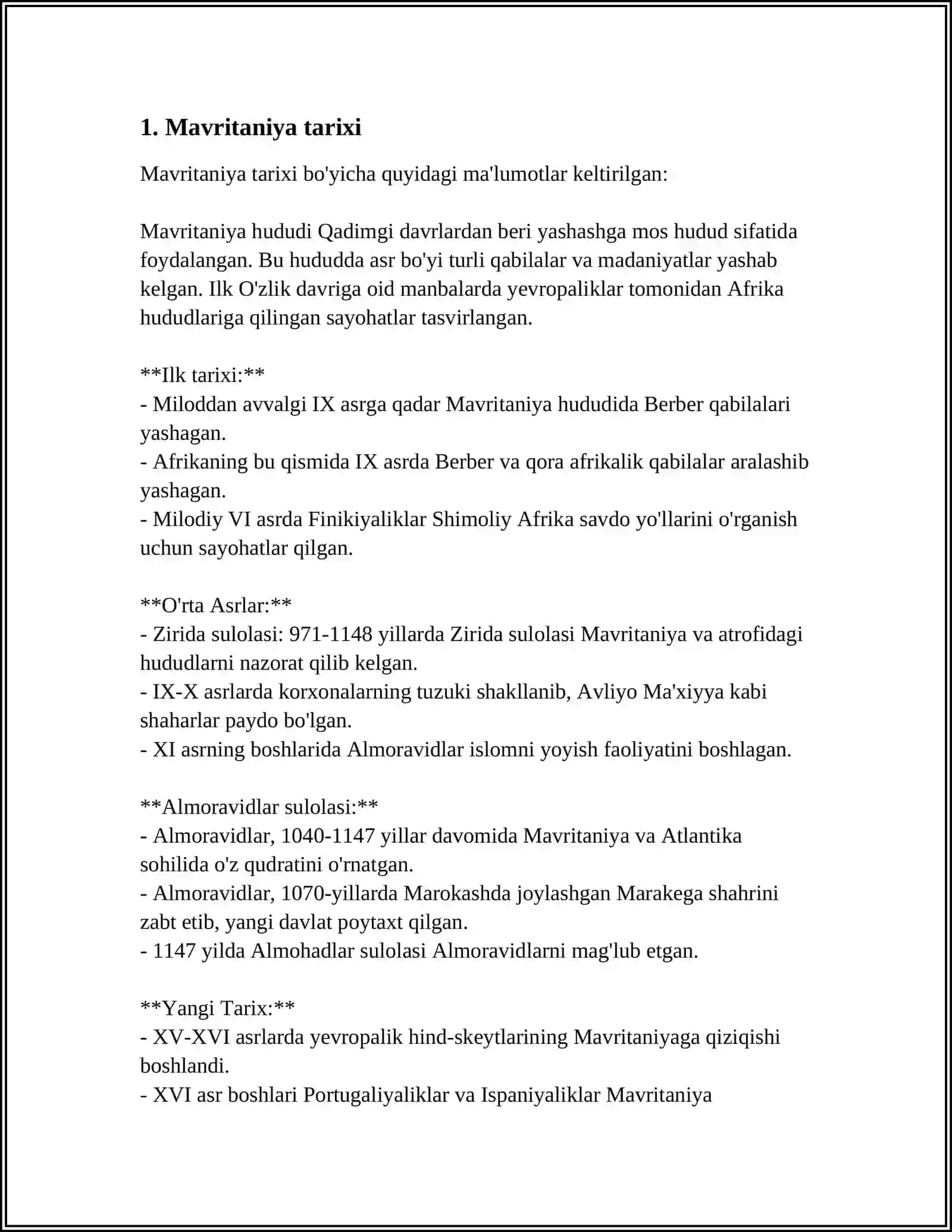 MAVRITANIYA DAVLATI 3