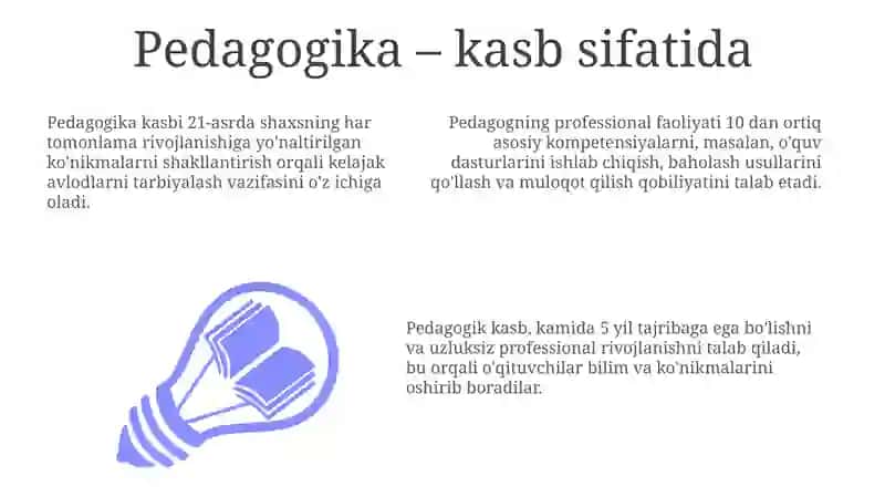 Pedagogika - kasb va uning vazifalari 3