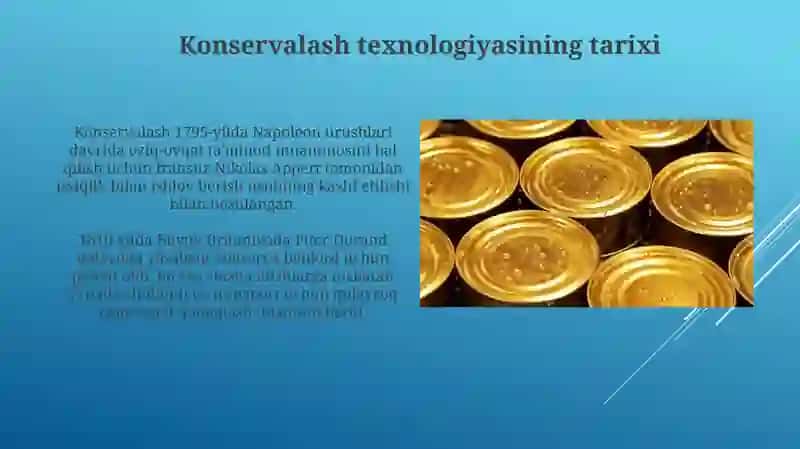 Konservalangan mahsulotlar texnologiyasi 3