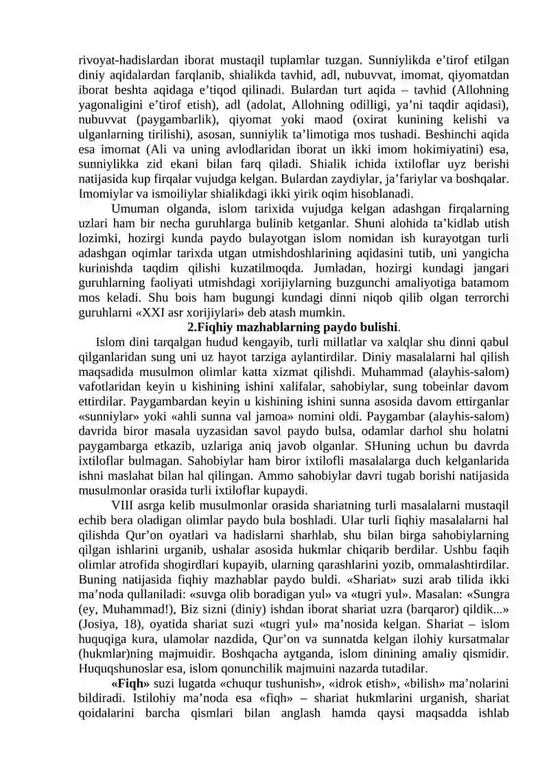 Islom yunalishi va mazhablari 3