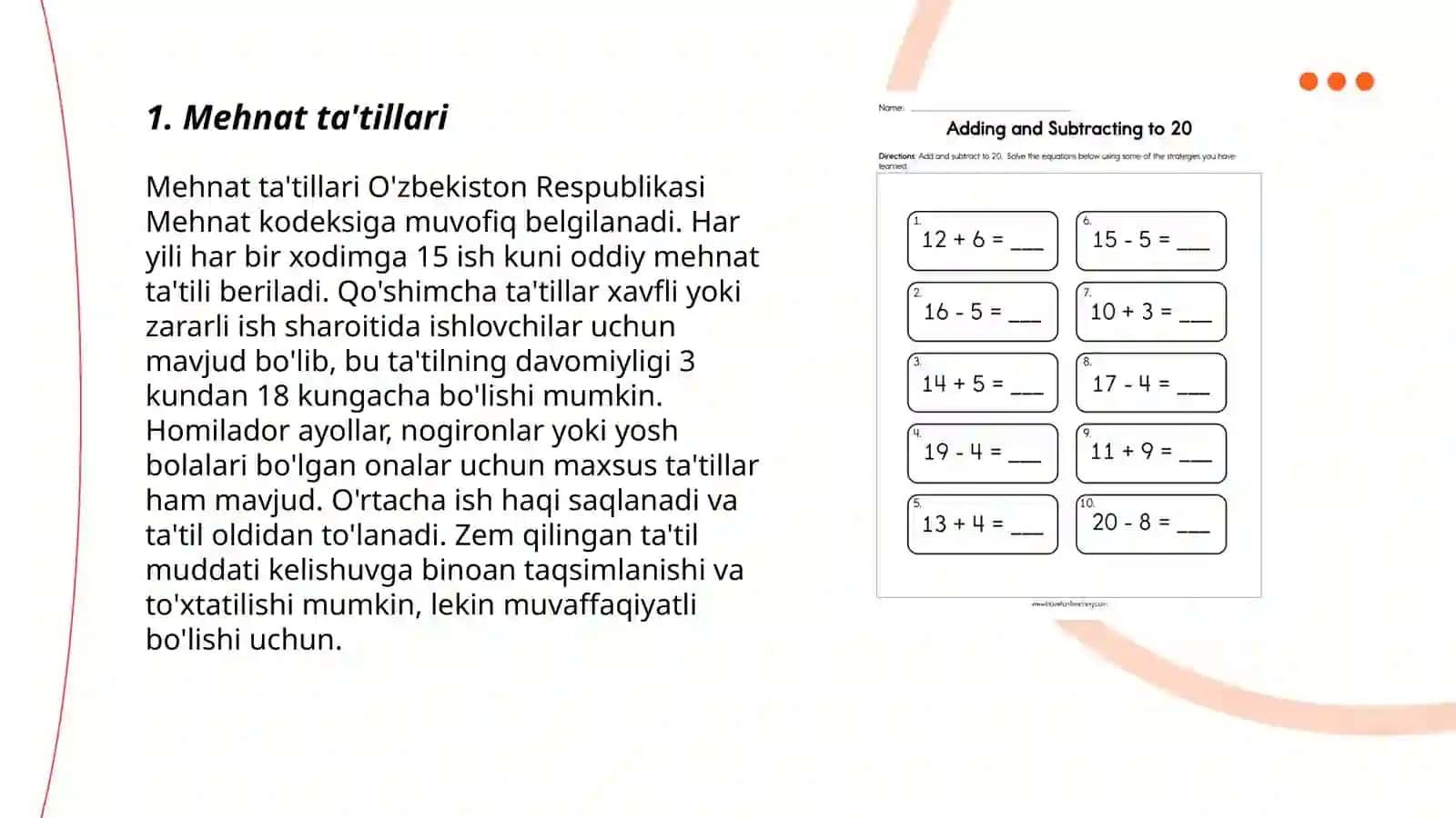 Mehnat ta'tillari 3
