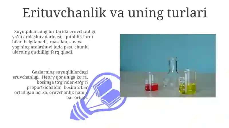 Qattiq holdagi moddalarning erituvchilarda erishi 3