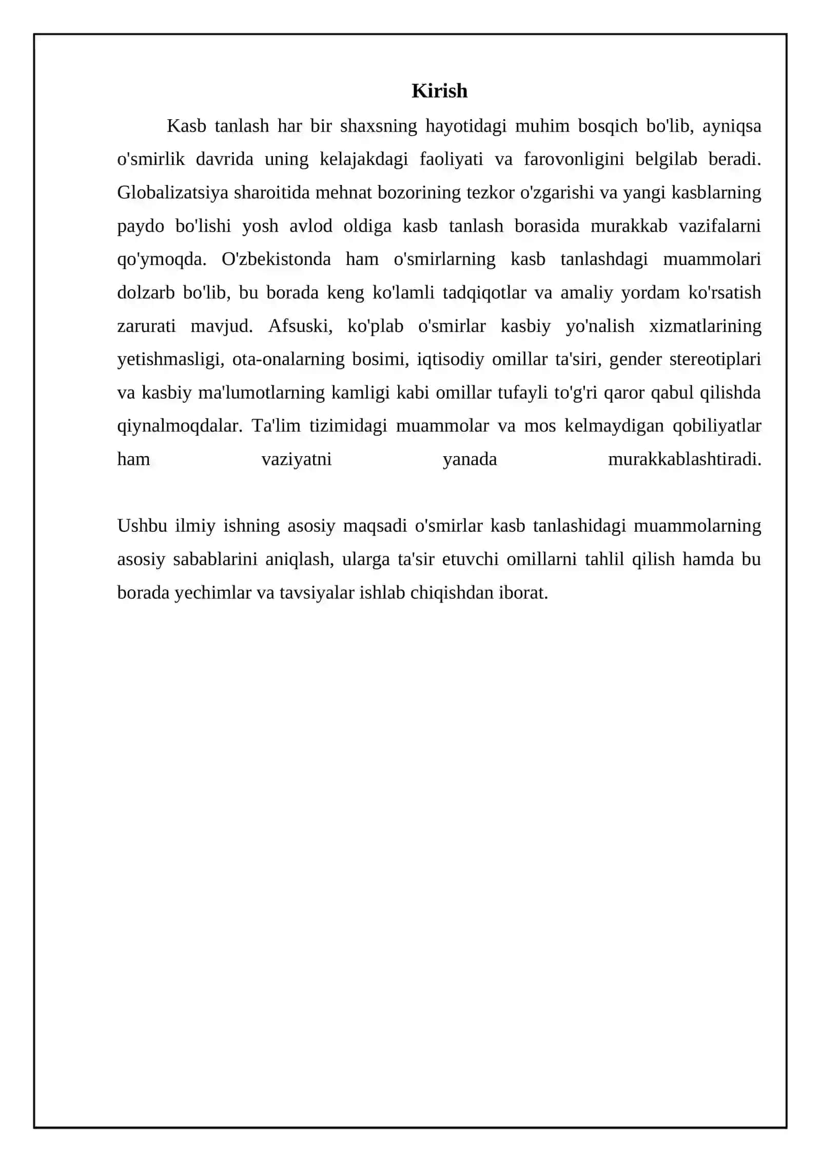 O'smirlikda kasb tanlash muammolari 3