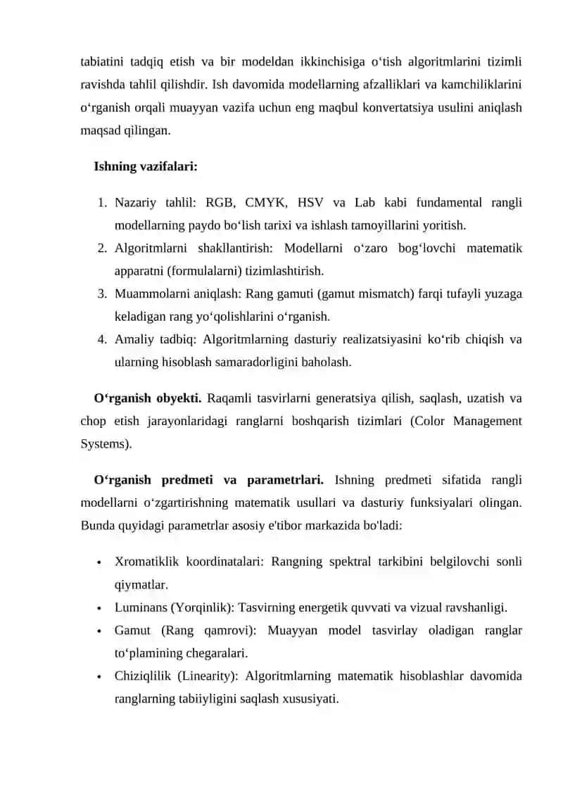 BIR RANG MODELIDAN BOSHQASIGA O’TISH ALGORITMLARI 3